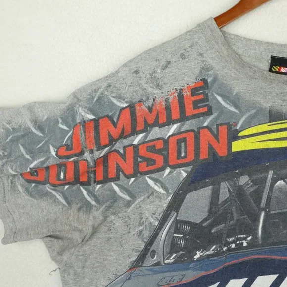 Nascar Jimmie Johnson 48 Lowes T Shirt Mens Extra Large Gray All Over Print - Picture 3 of 8